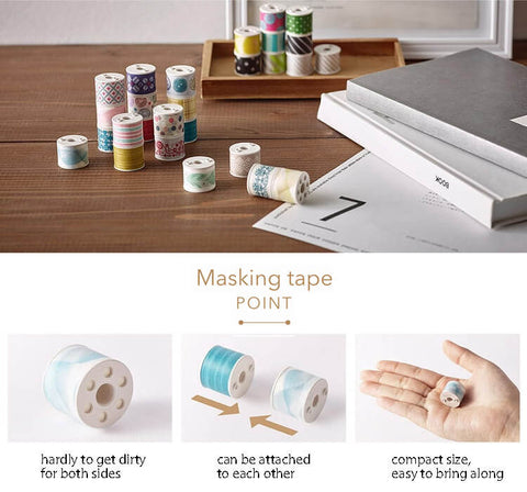 Kokuyo Bobbin Washi Tape - Neutral - Set of 3