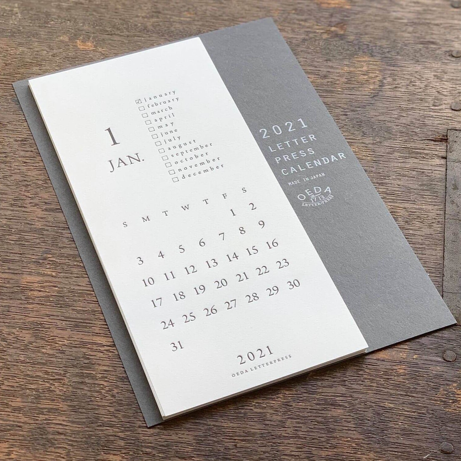 Oeda Letterpress Calendar 21 Sumthings Of Mine