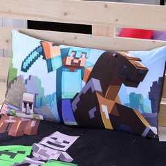 Minecraft Creeper Kids Bedding Set Duvet Cover Pillow Case Popievo