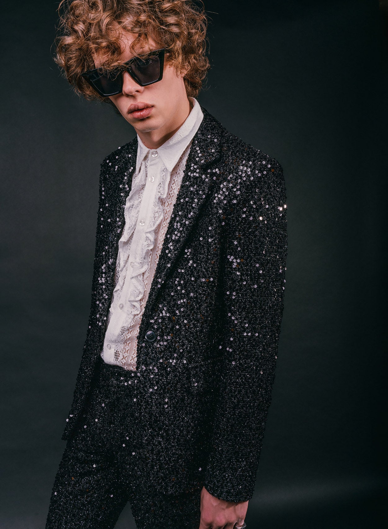 Black Glam Rock Style Sequin Blazer – PhixClothing.com