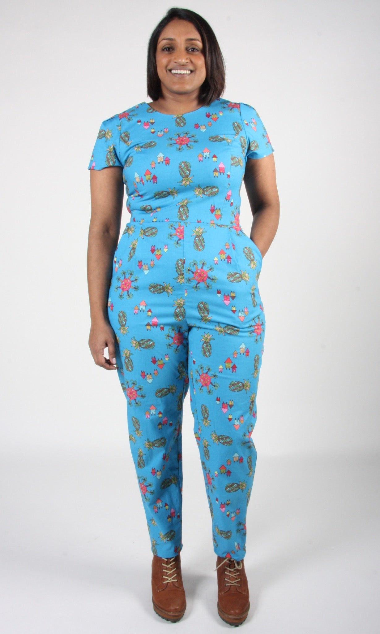 Auk Jumpsuit - Blue Pineapple Party