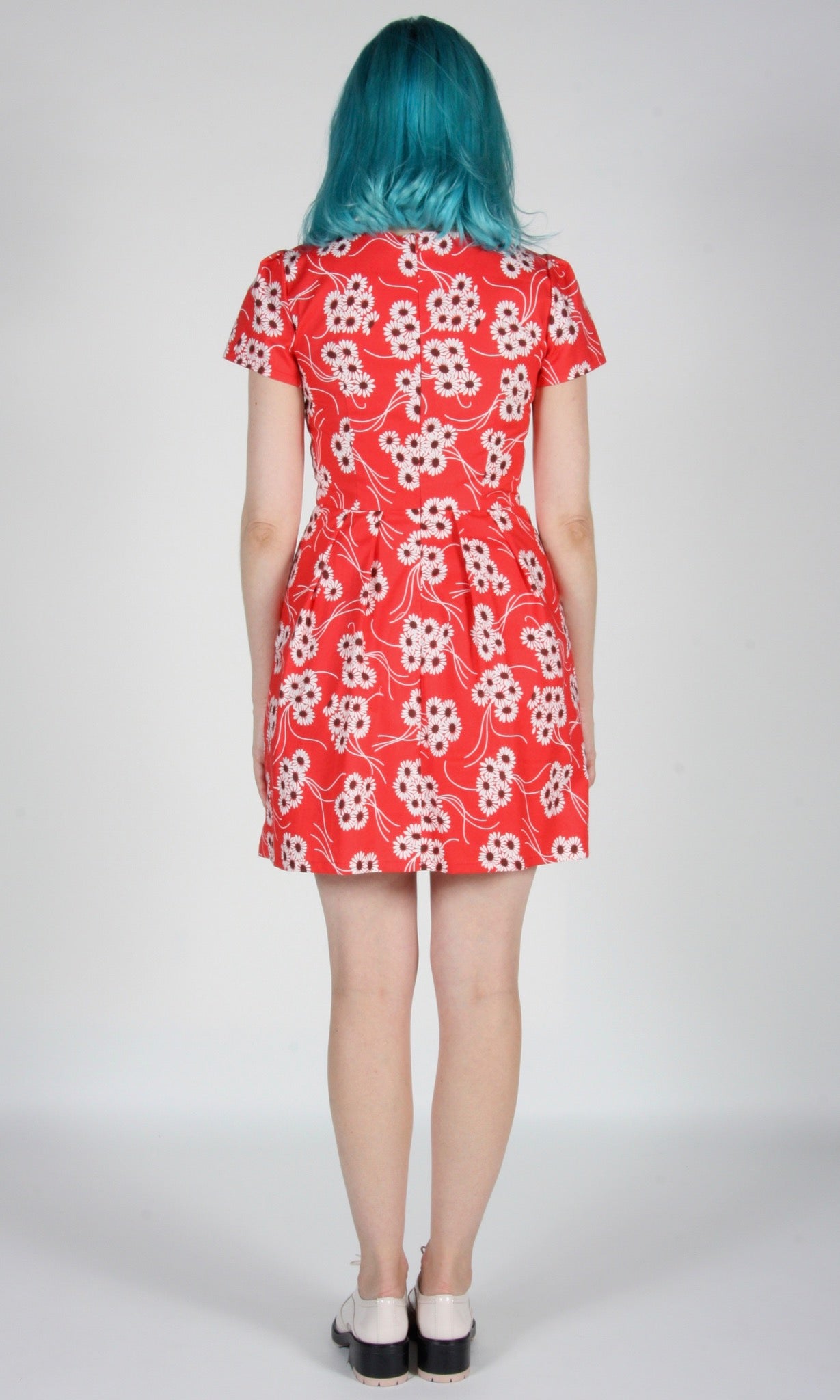 SS321 - 4 - Bobolink Dress - Red Daisies