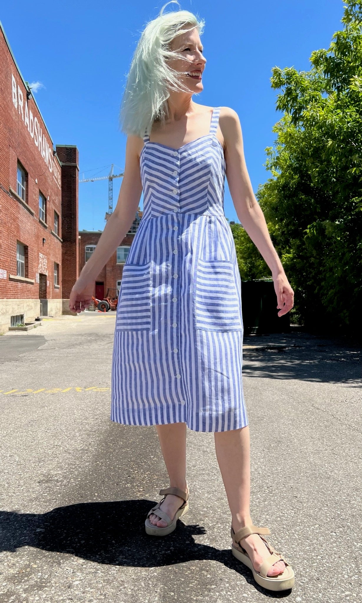 Vesper Sparrow Dress - Royal Stripe