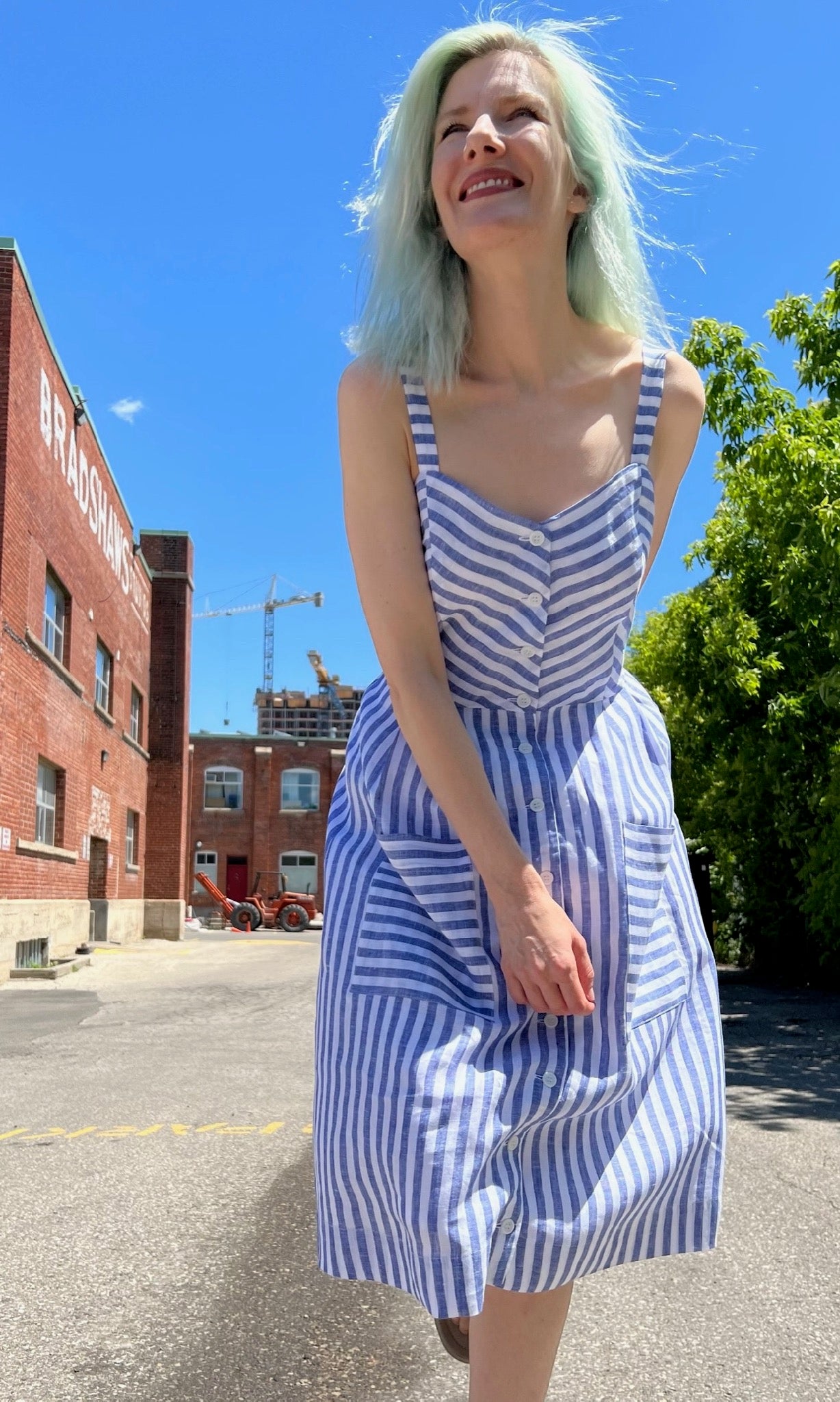 Vesper Sparrow Dress - Royal Stripe