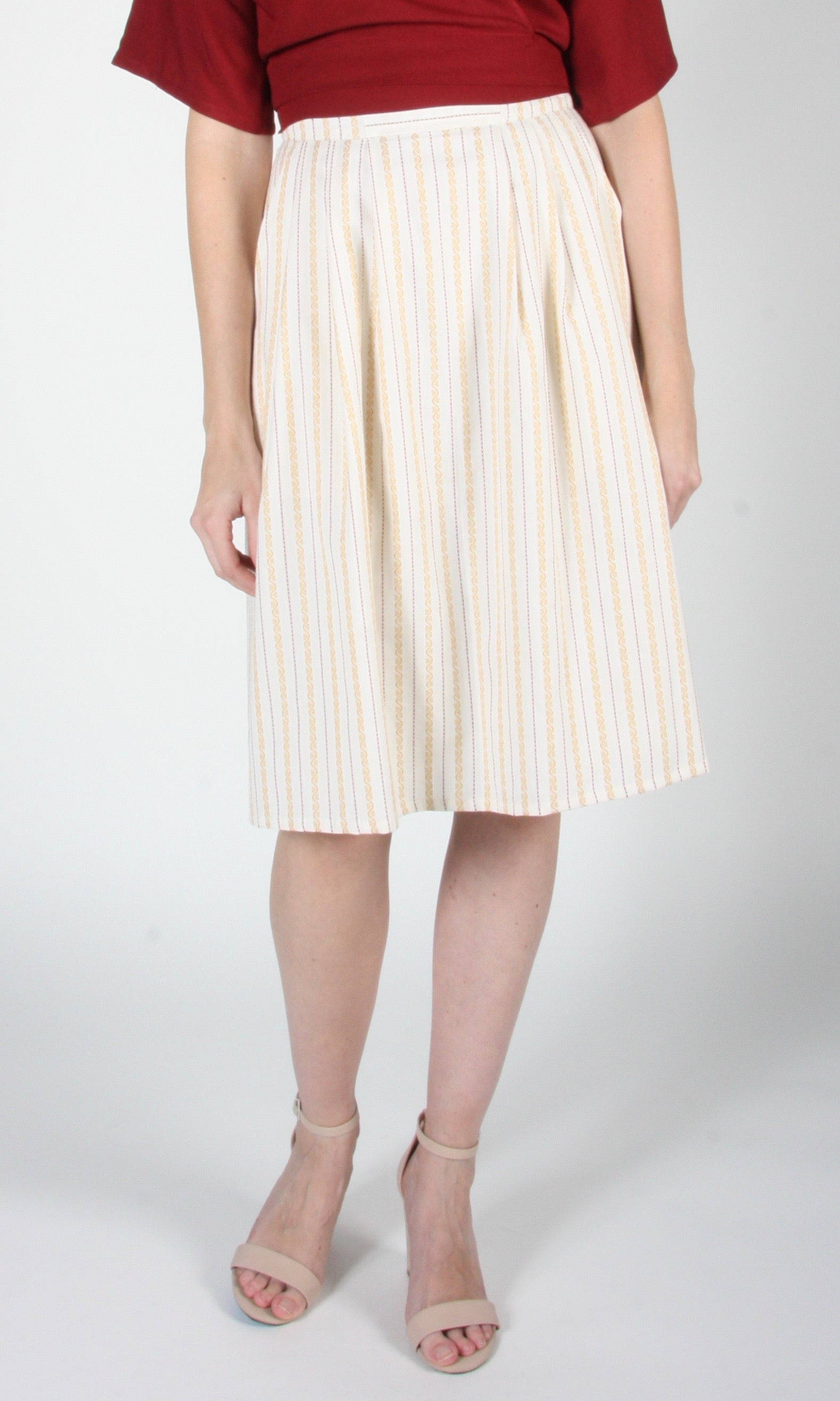 Macareux Skirt - Ivory Stripe