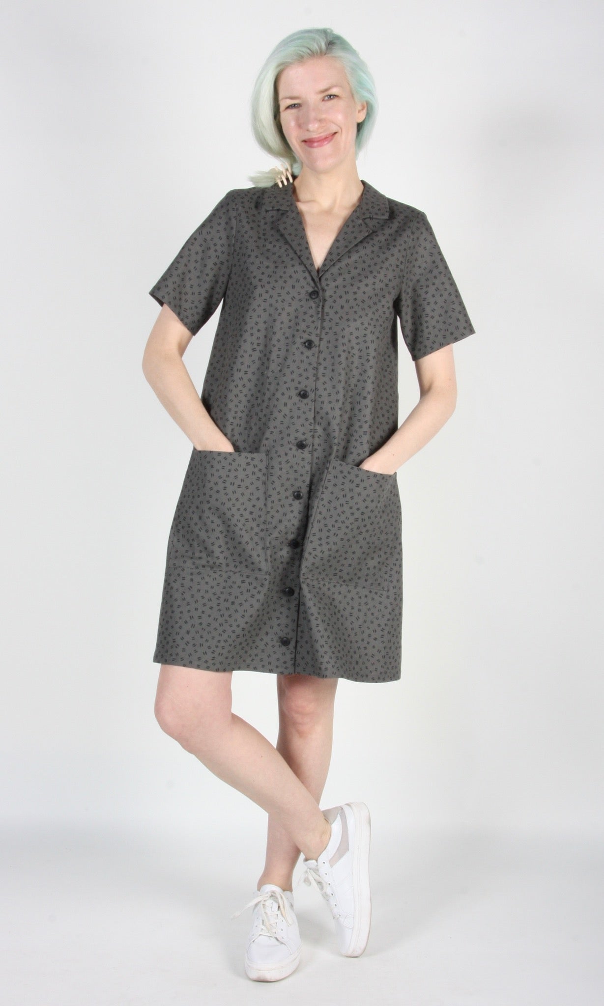 Joree Dress - Grey Hatch