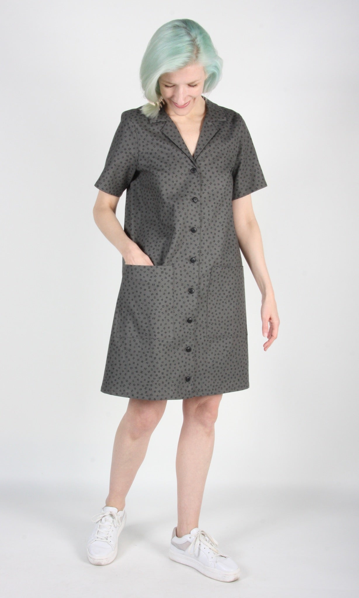 Joree Dress - Grey Hatch