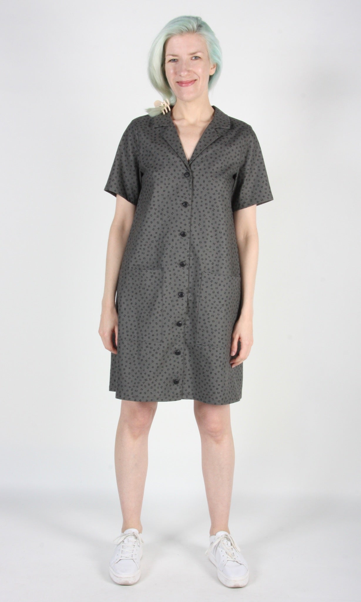 Joree Dress - Grey Hatch