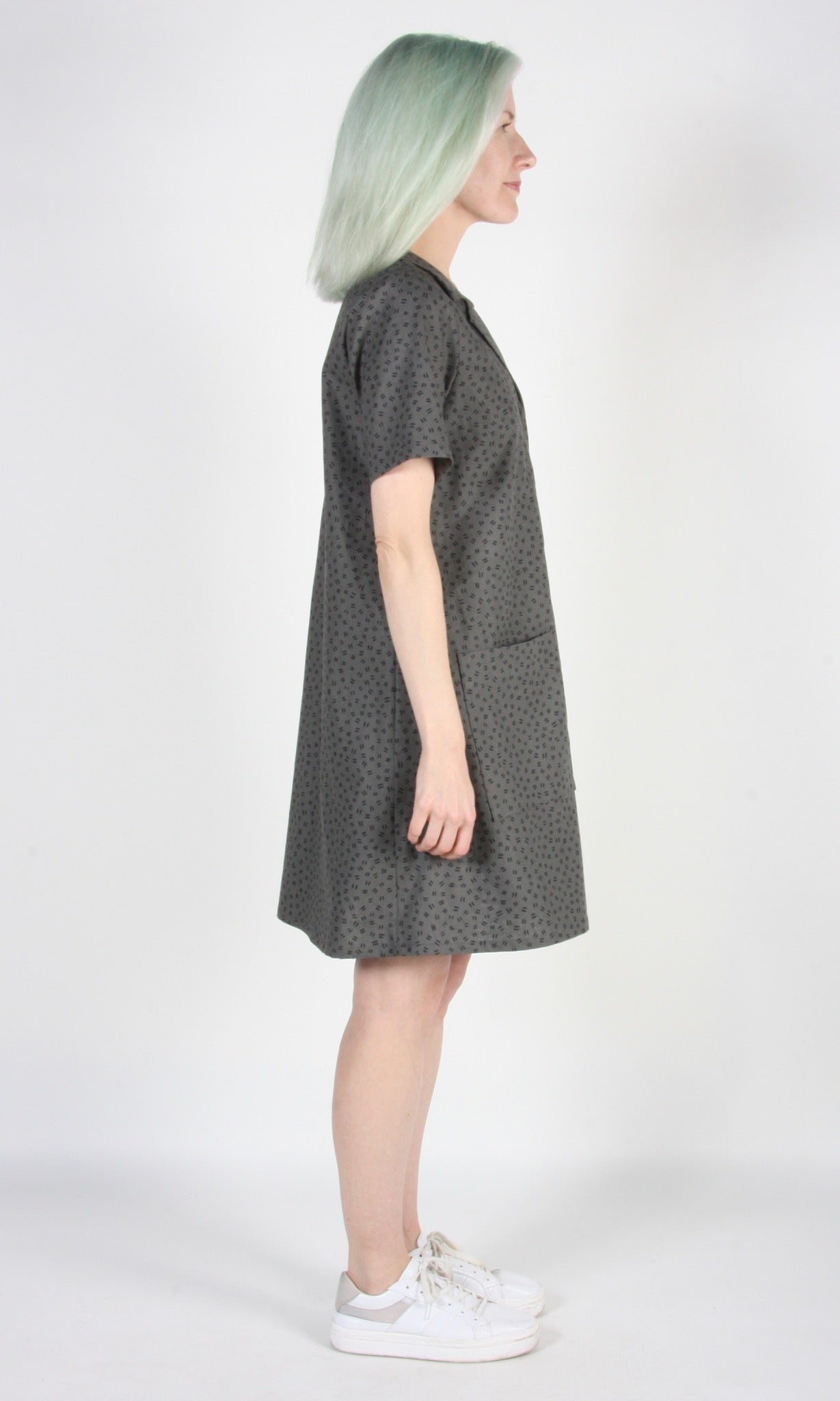 Joree Dress - Grey Hatch