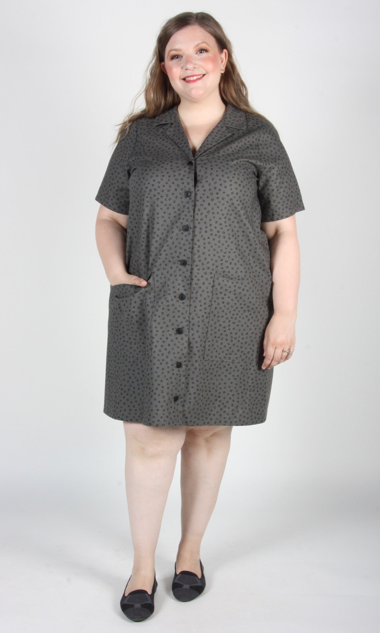 Joree Dress - Grey Hatch