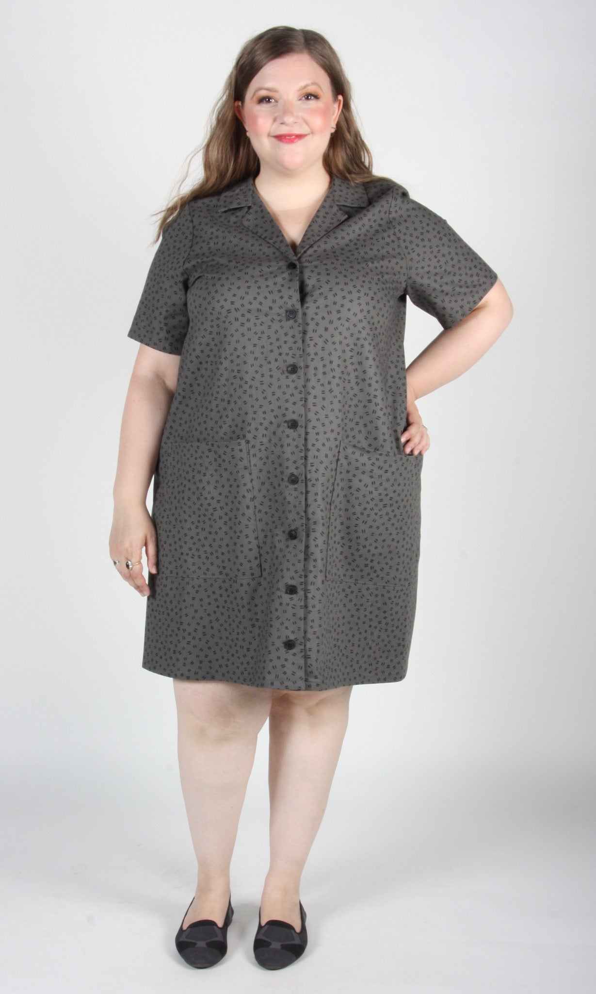 Joree Dress - Grey Hatch