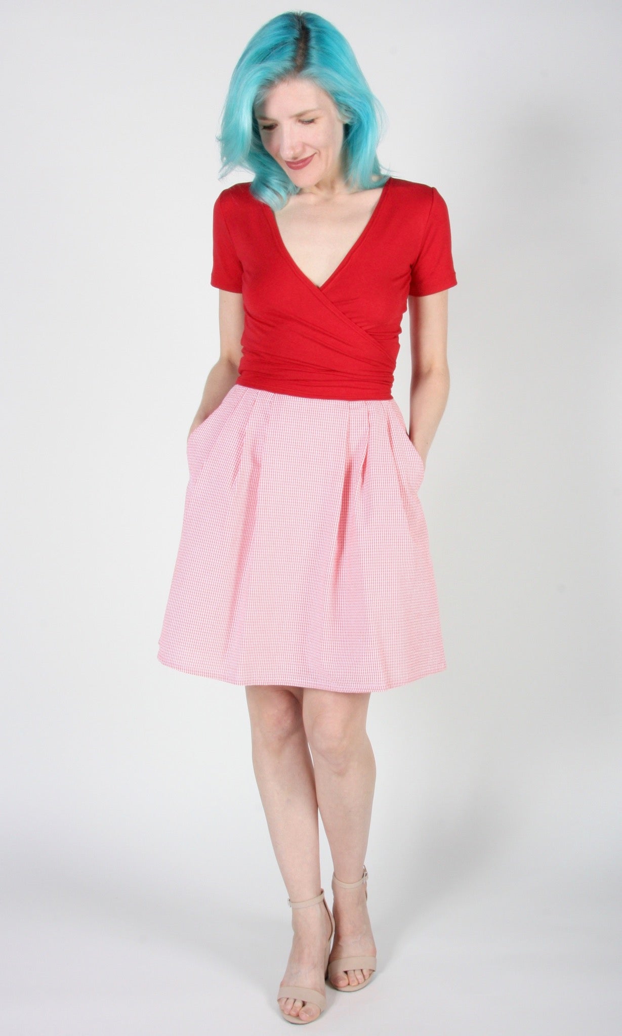 Starique Skirt - Rose Seersucker