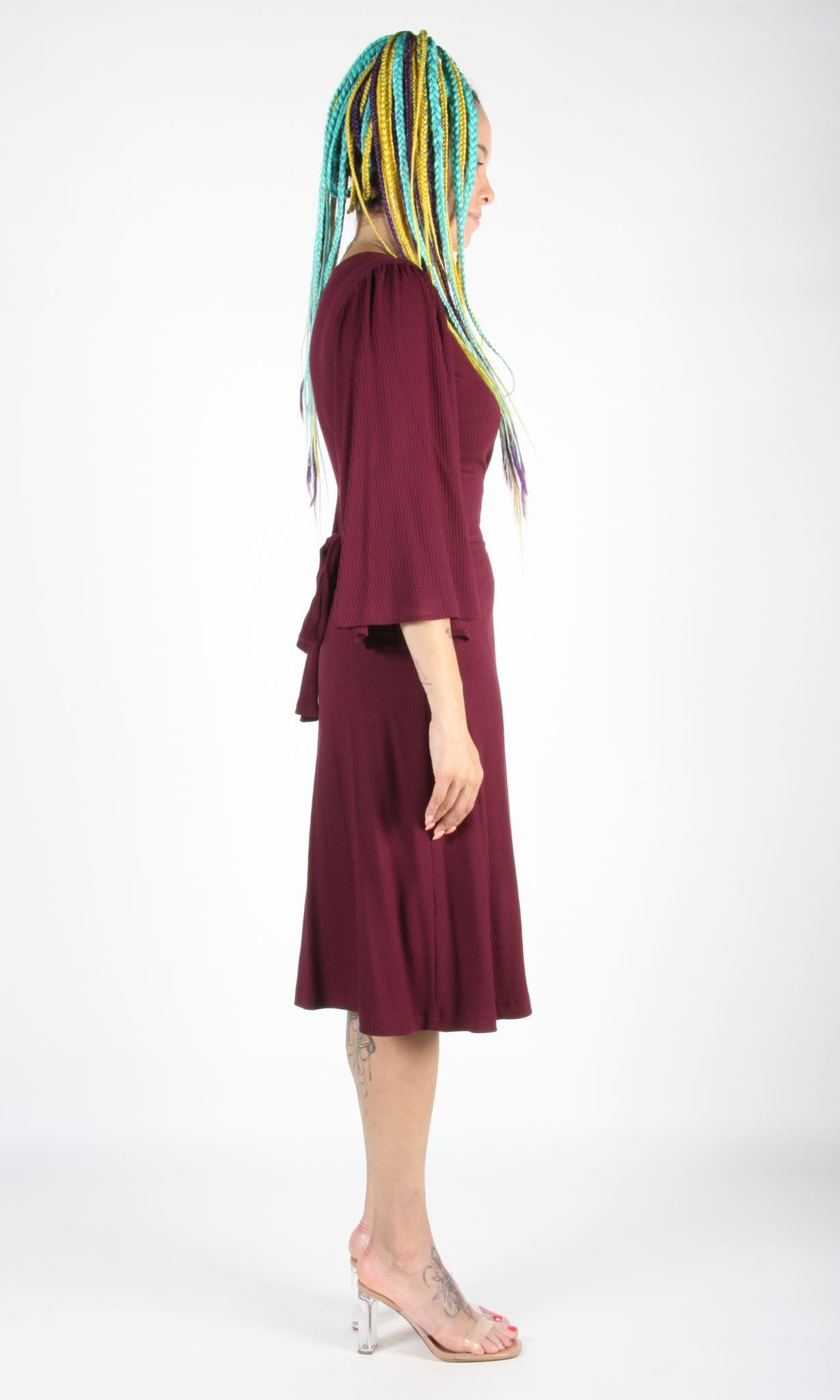 Palmcreeper Dress - Burgundy