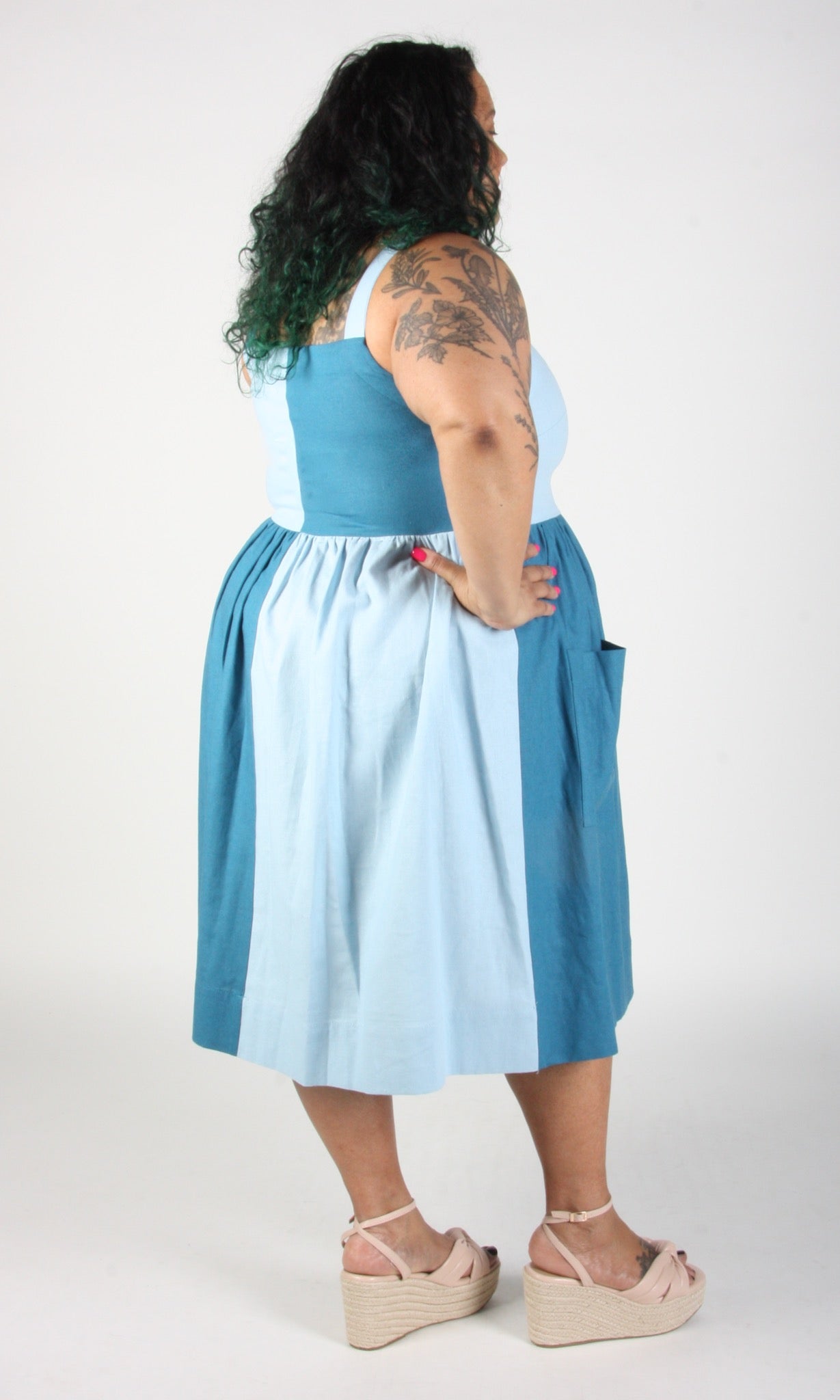 SS399 - XS - Timber Doodle Dress - Sea and Sky