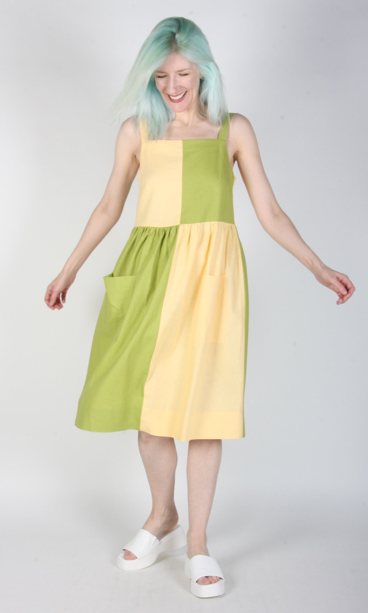 SS449 - XL - Timber Doodle Dress - Lemon Lime