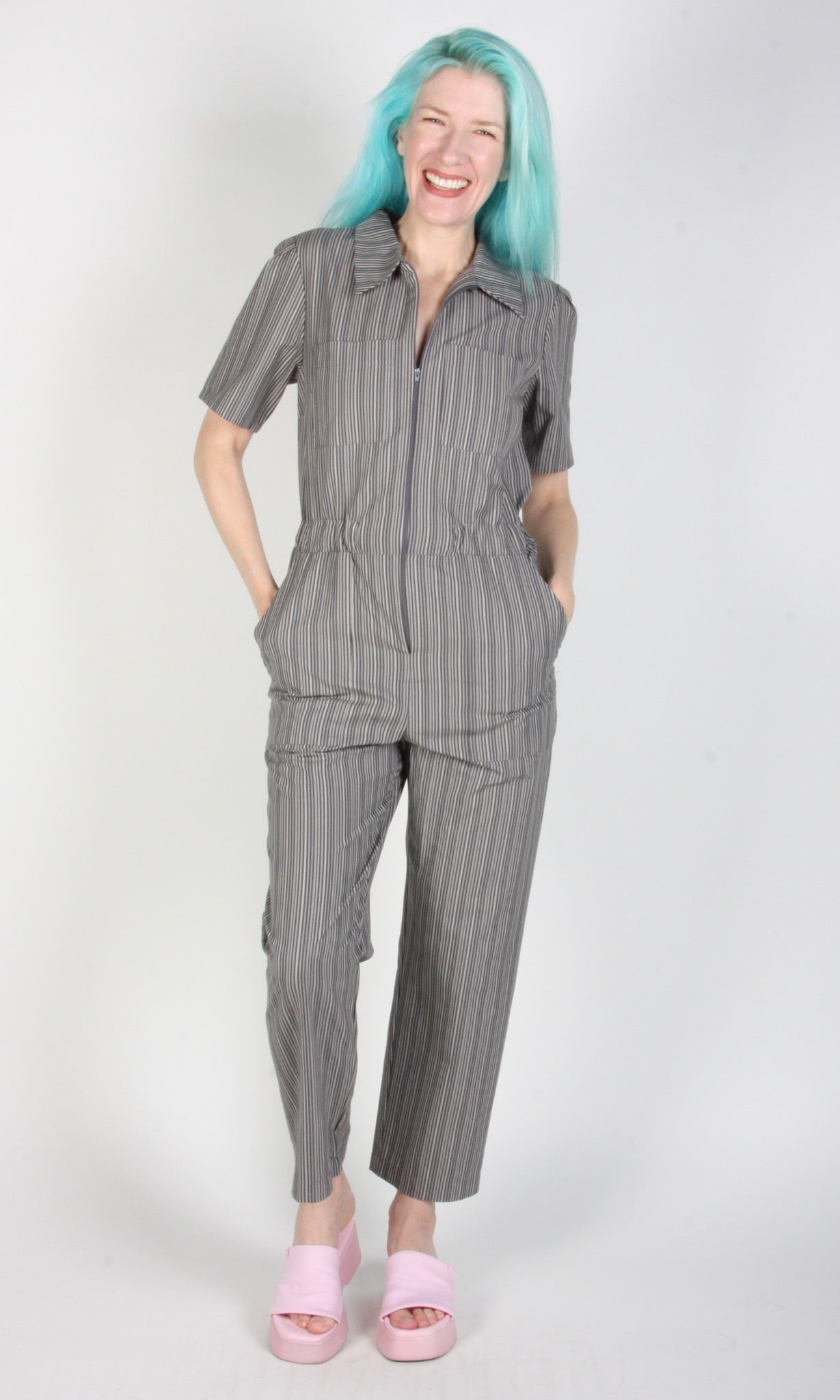 Twillick Jumpsuit - Grey Railroad