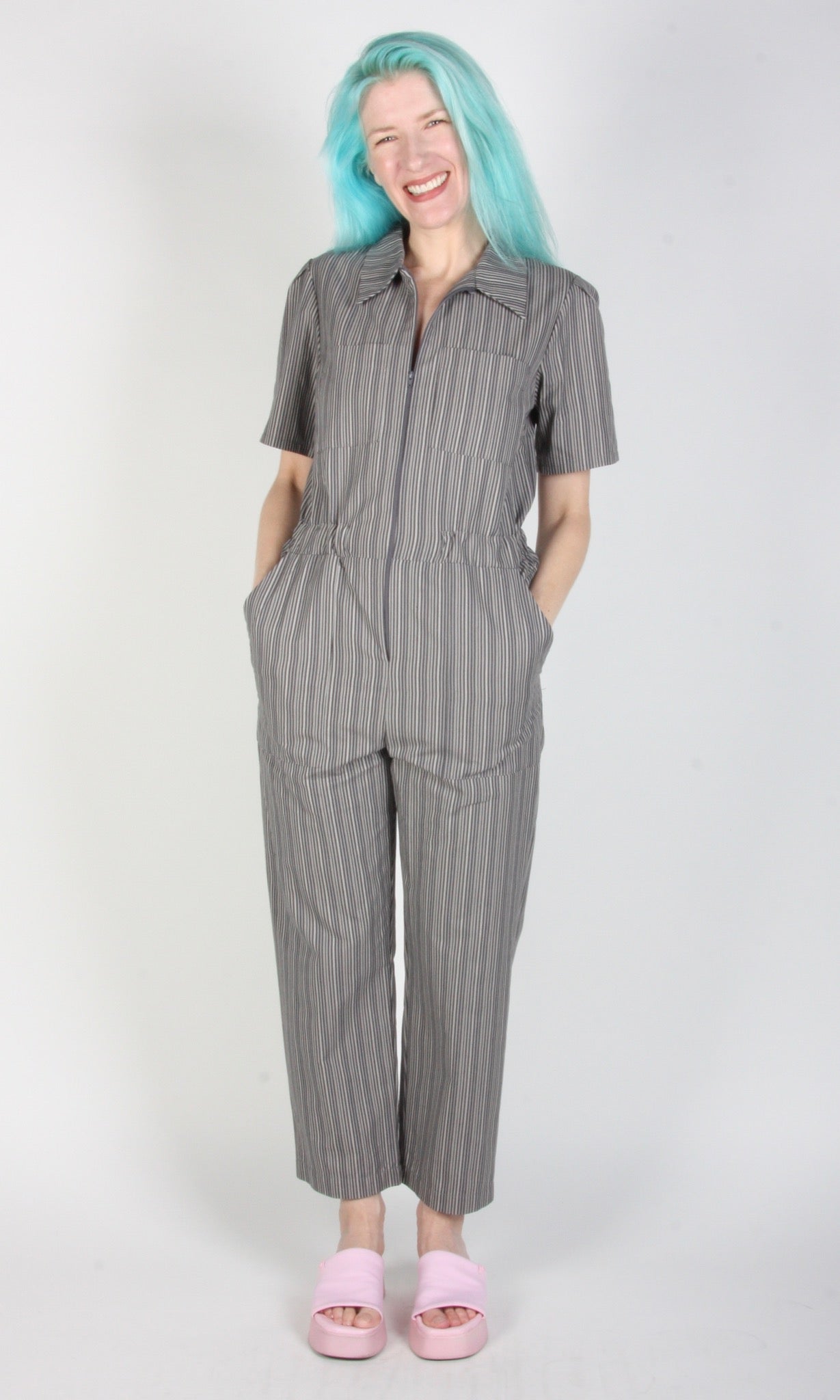 Twillick Jumpsuit - Grey Railroad