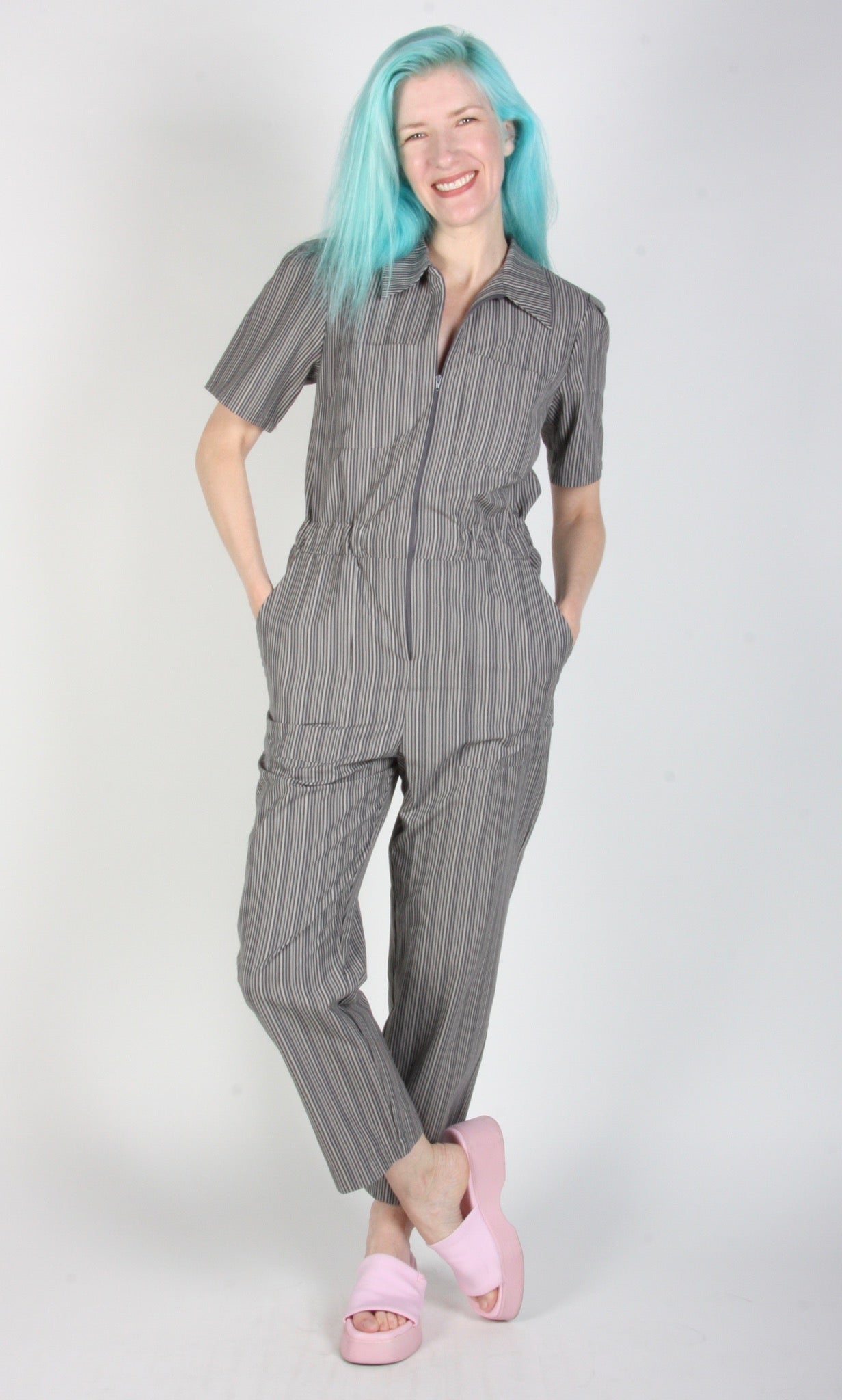 Twillick Jumpsuit - Grey Railroad