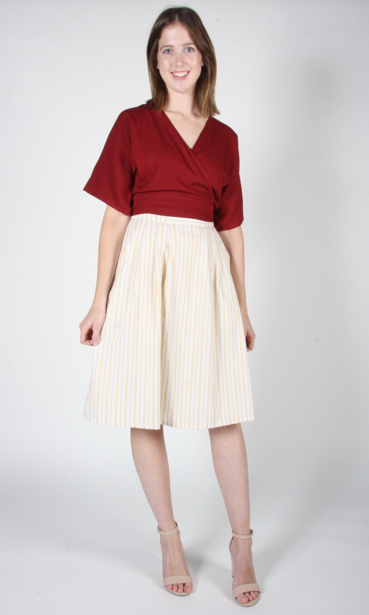 Macareux Skirt - Ivory Stripe