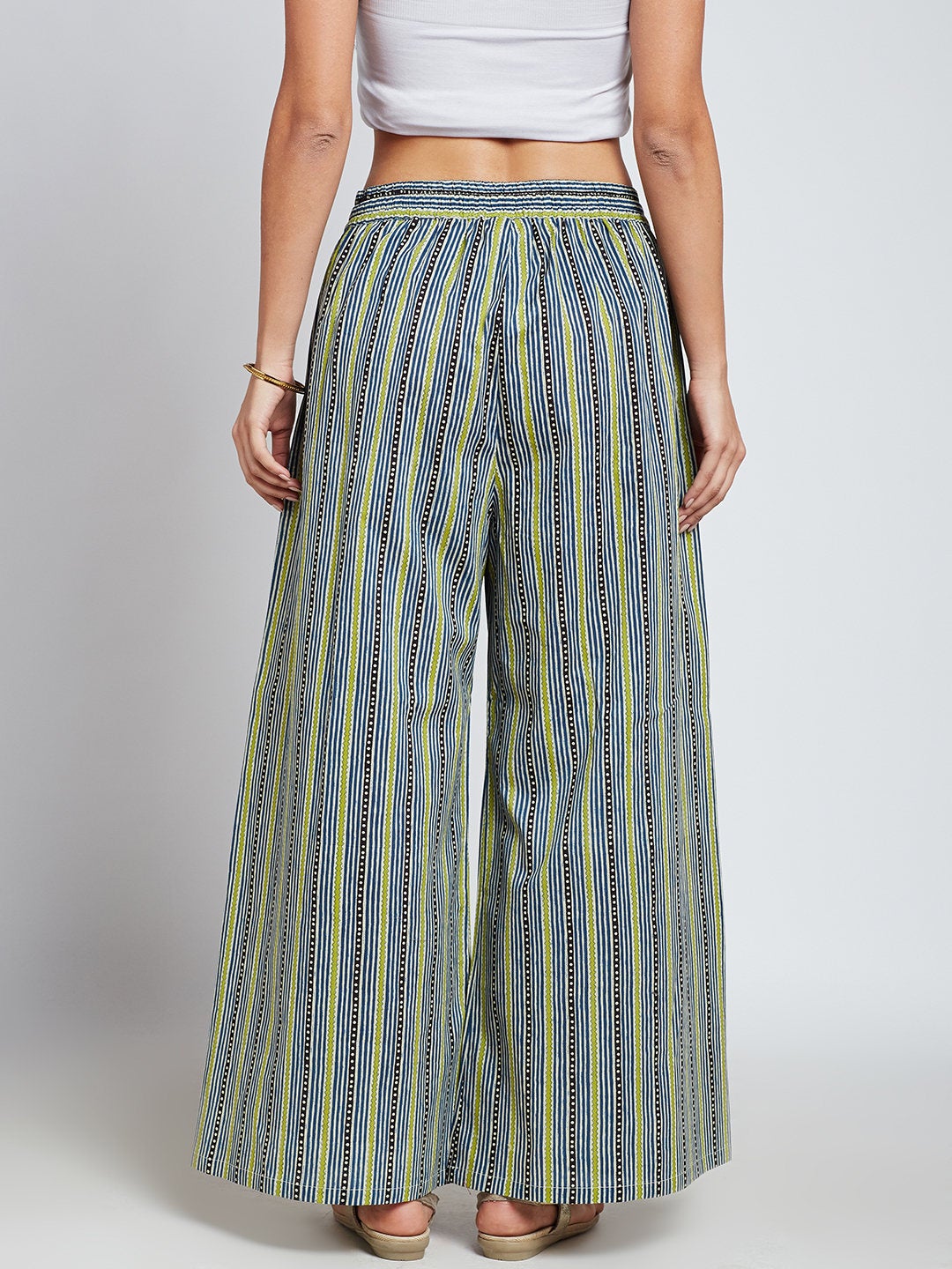 Handprinted extra flared palazzo pants in delightful Kalamkari prints