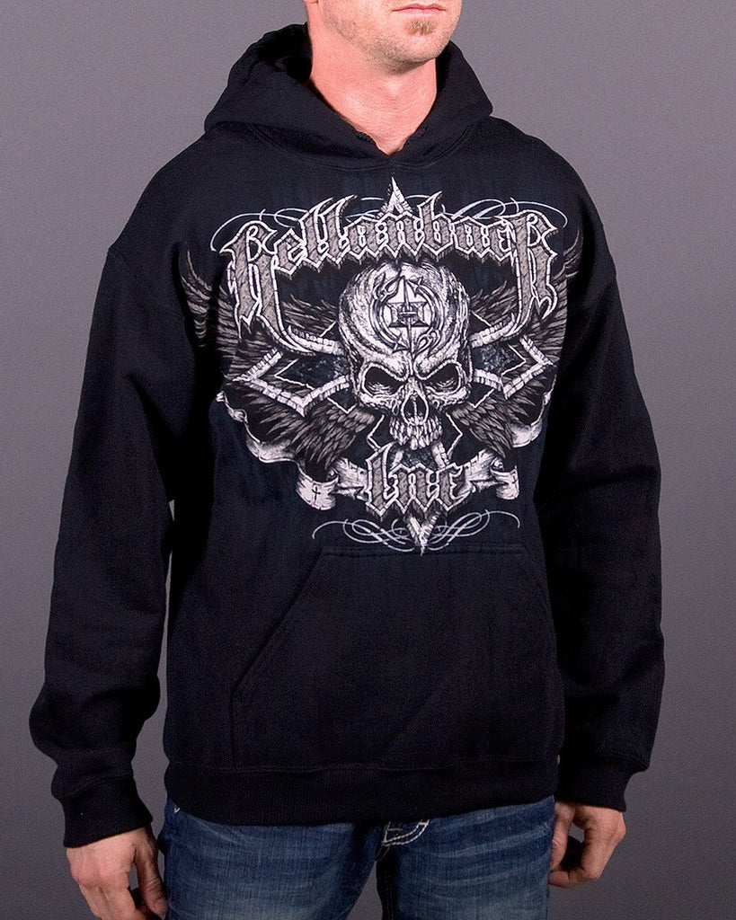 Black Cross Hooded Pullover – Hellanbach Inc.