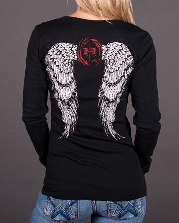 t shirt with angel wings on back