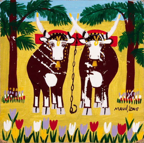 Maud Lewis, Spring Oxen, 1964.