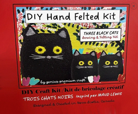 Maud Lewis DIY Black Cats - Felt Kit