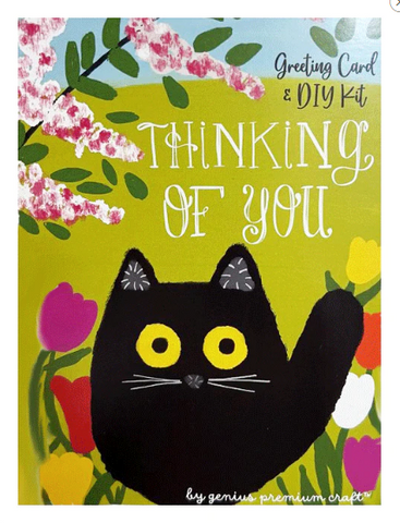 Maud Lewis Black Cat - Thinking of You Card & Kit