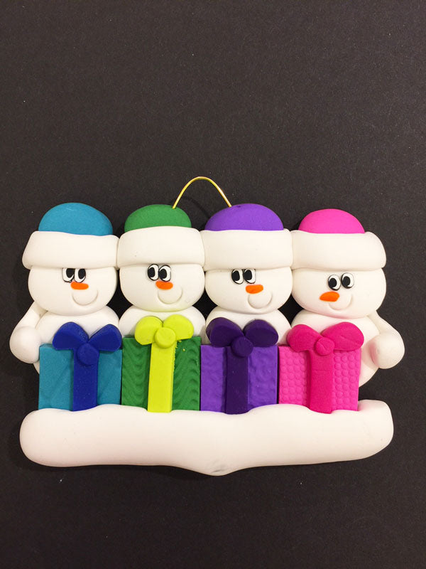 Present Family of 4 Ornament
