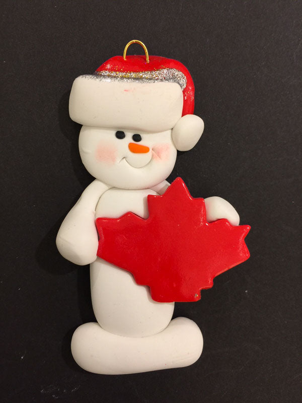 Maple Leaf Snowman Ornament - Made In Canada Gifts
