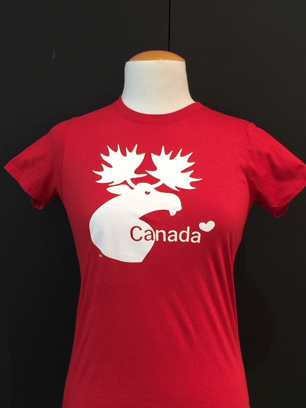 Moose Slim Fit T-Shirt - Red/Black/White - Made Canada Gifts