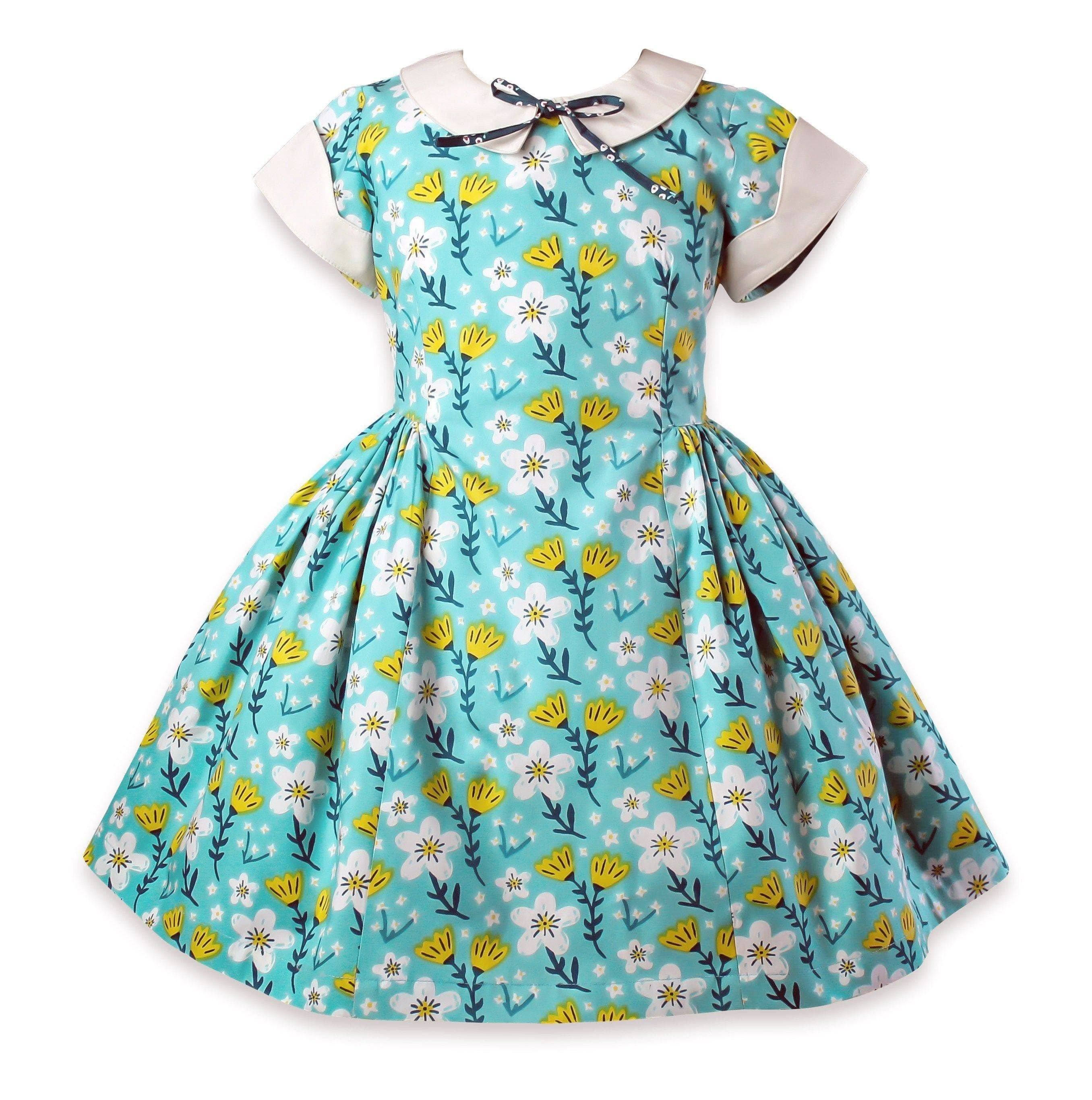 Blue Bird Retro Lolly Dress | Little Miss Marmalade
