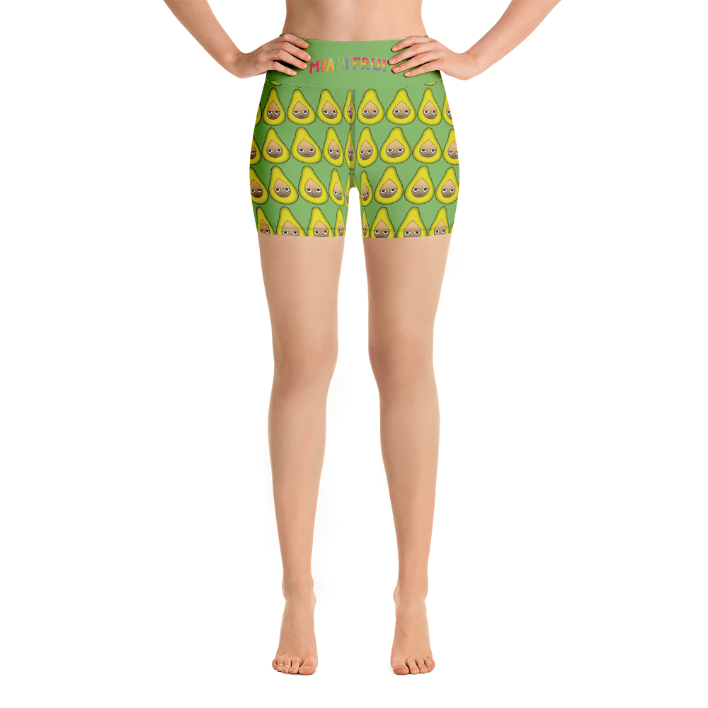 Avocado High Waist Yoga Shorts – Miami Fruit
