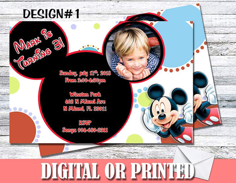 Mickey Mouse First Birthday Party invitations
