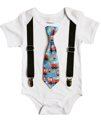 fire truck first birthday outfit fire engine tie firefighter