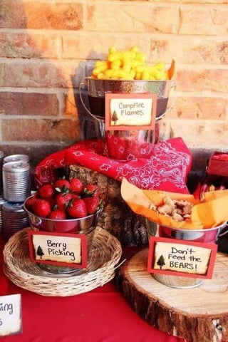 lumberjack first birthday party food and snack ideas