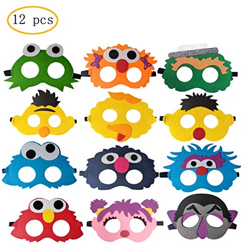 12pcs sesame street cartoon mask boy and girl birthday party dress up nik and noah s boytique