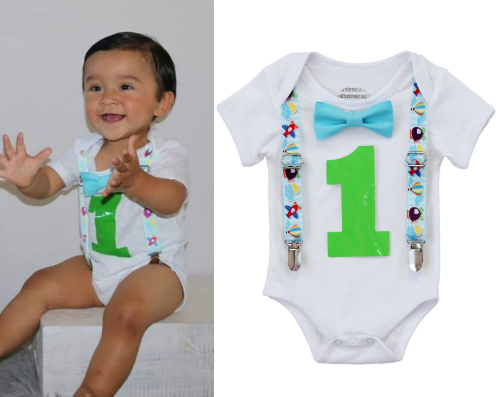 Airplane Birthday Party Outfit - First Birthday - Plane Theme Party ...