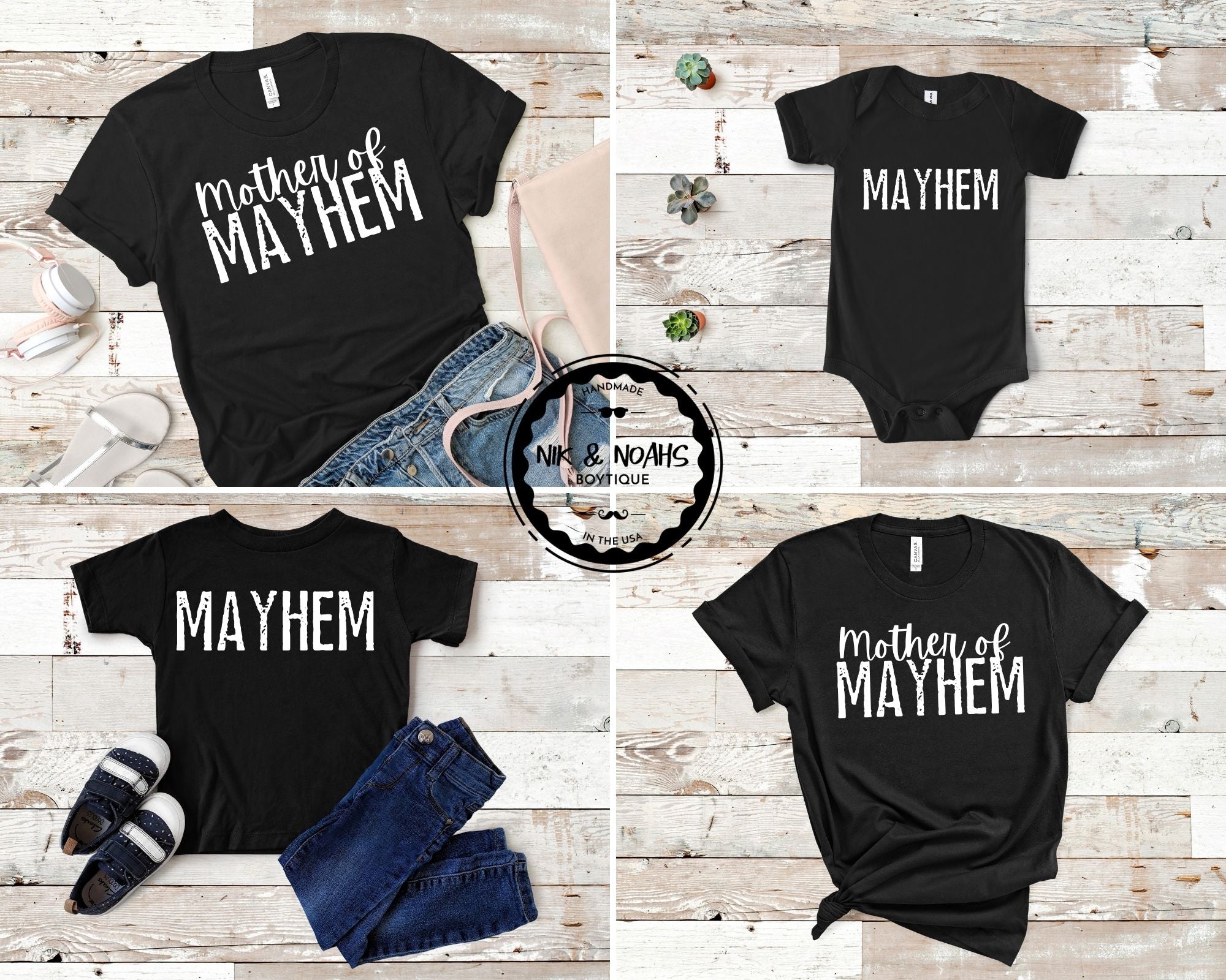 Matching Mom Baby Toddler Graphic Tees Mother Of Mayhem Unisex Nik And Noah S Boytique