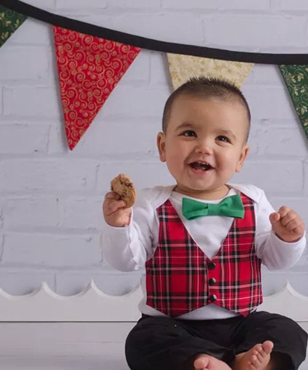 baby boy red bow tie outfit