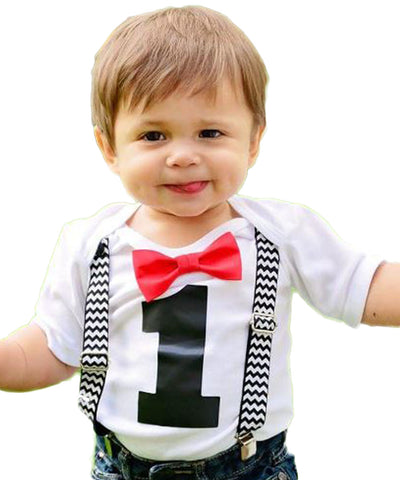 Buy GRNSHTS Baby Boy Funny First Birthday Clothes Infant Boy Bow Tie Romper  Bodysuit Cake Smash Outfits (A Gray, 12-18 Months) at Amazon.in