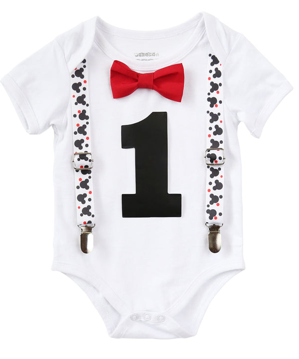 mickey mouse first birthday onesie