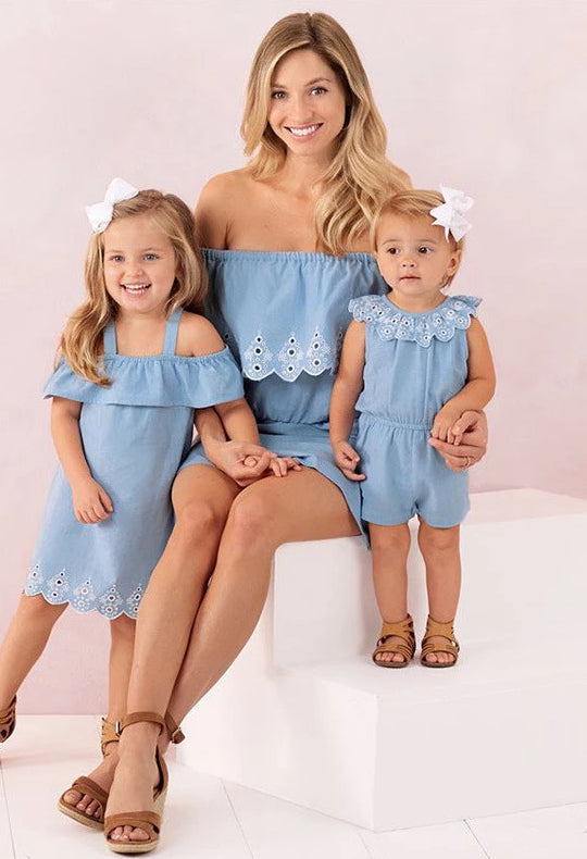 infant and girl matching outfits