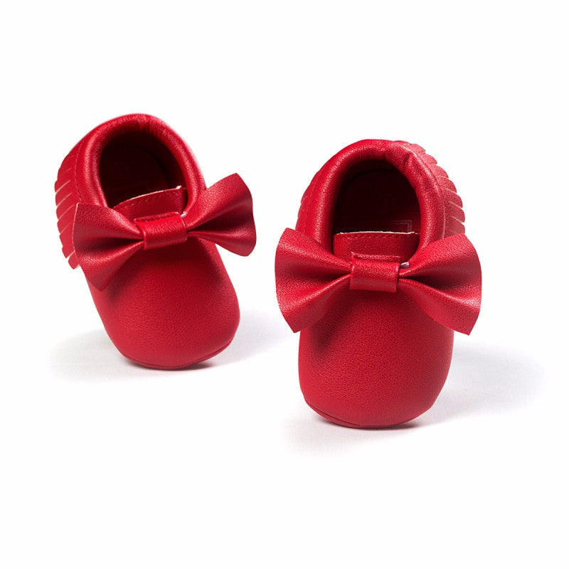 baby girl moccasins with bow