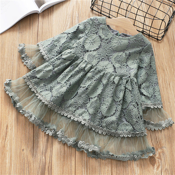 girls grey lace dress