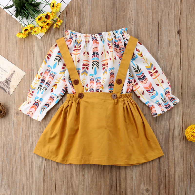 mustard overall skirt