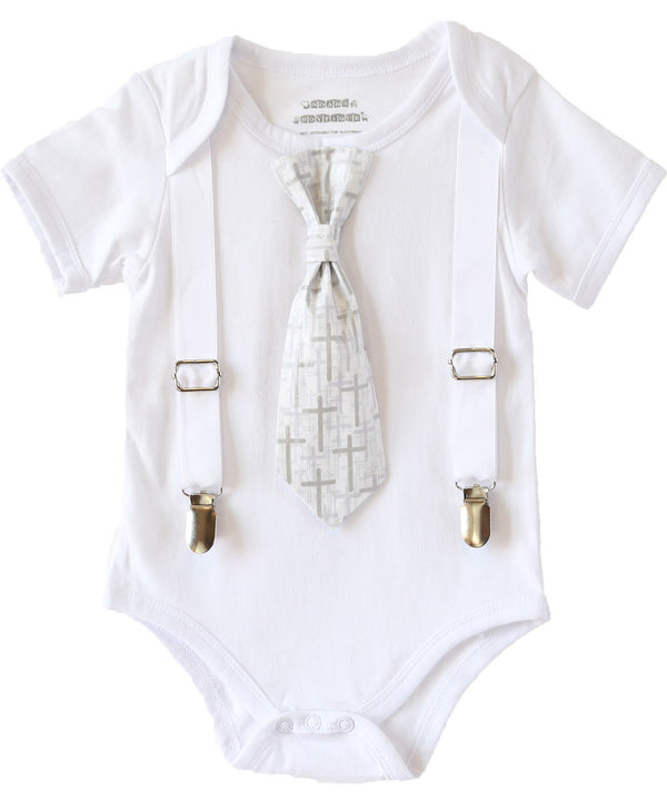 baby boy christening outfit with suspenders
