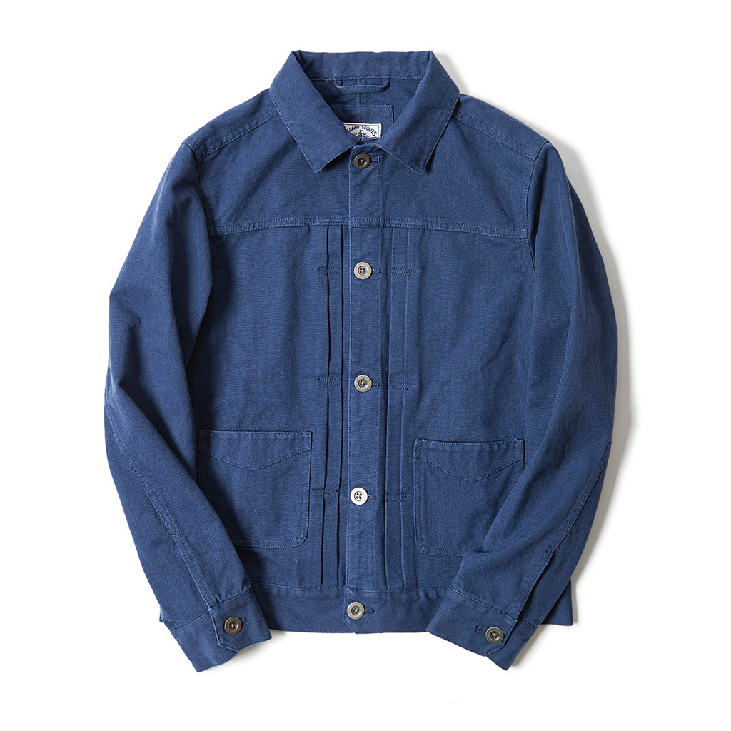 Old Textile Cotton Canvas 1960 Trucker Jacket In Blue – Island Scouts ...