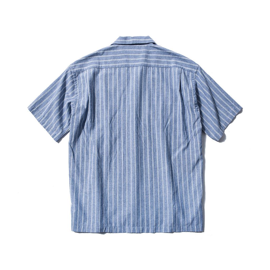 Denim Mixed Linen Stripes Palaka Shirt - Blue – Island Scouts Clothing